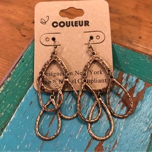 ▪️Hammered Brass Teardrop Earrings